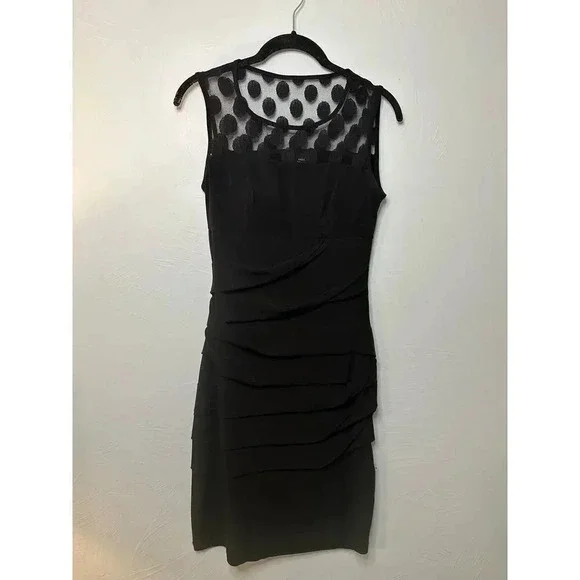 Saint Tropez West Black Dress Size 6 Cocktail Little LBD Dressy - Picture 2 of 7